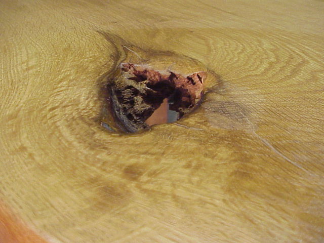 Natural knot hole.