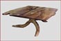 Amorphic burls of oak coffee table