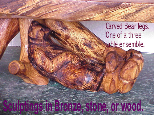 carved bear table