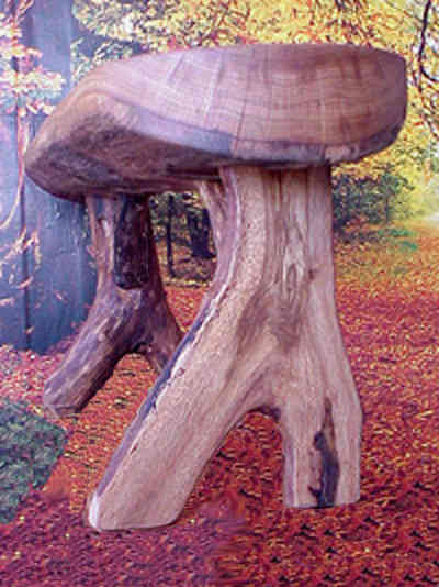 Oak Log Bench