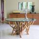 Tangle style works well for glass top or root conference tables.