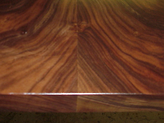 End view of book matched slab. The seam.